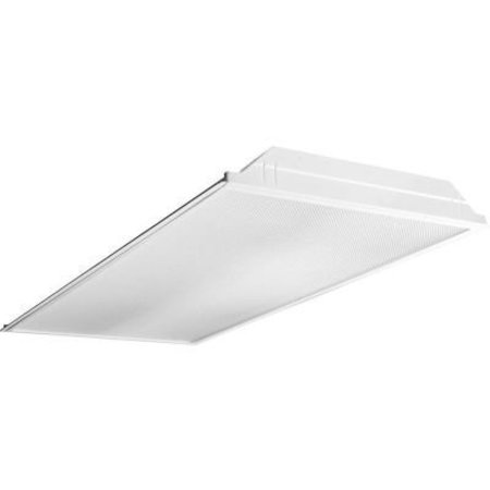 HUBBELL LIGHTING Hubbell LED Troffer Recessed 2x4, 45W, 4800L, 3500K, 0-10V Dim, DLC LJT24-35MLG-FSA12-EDU